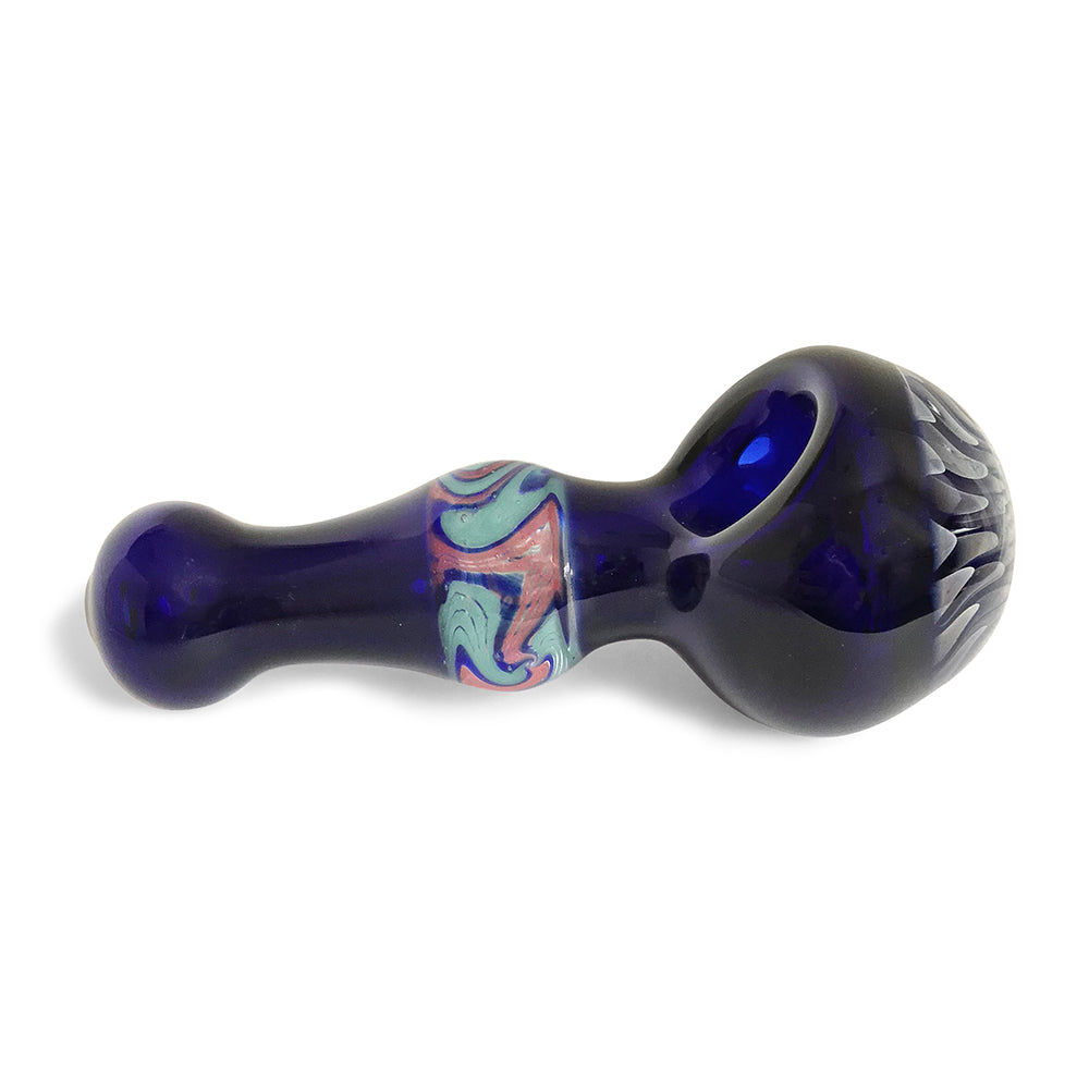 Cobalt Blue Opaque Glass Spoon / Hand Pipe